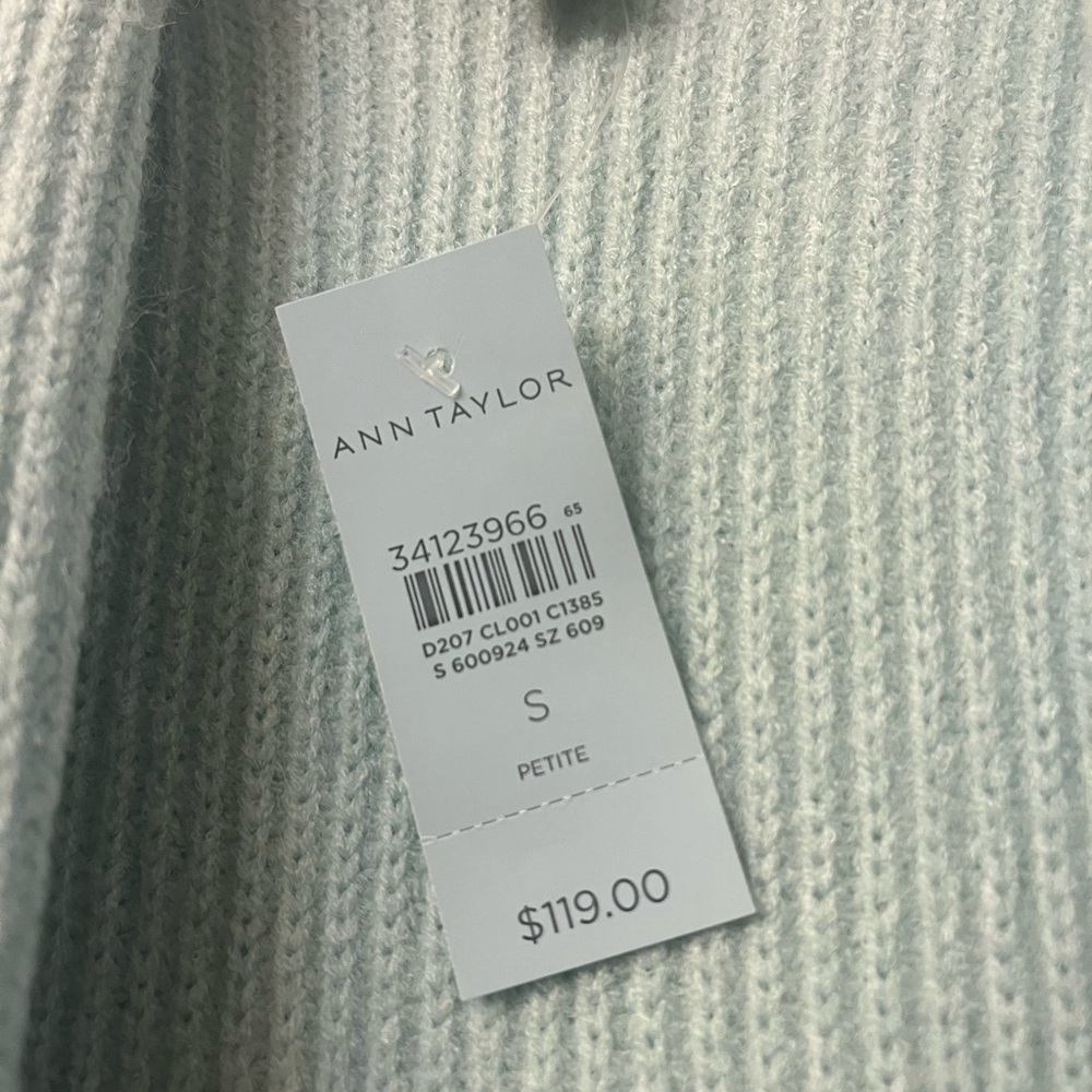 New with Tag. Ann Taylor Mint Green Open Cardigan Small Petite - Picture 5 of 5